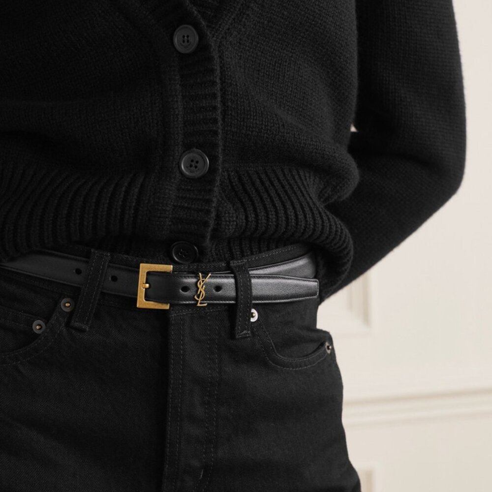 Saint Laurent Cassandre YSL Slim Belt